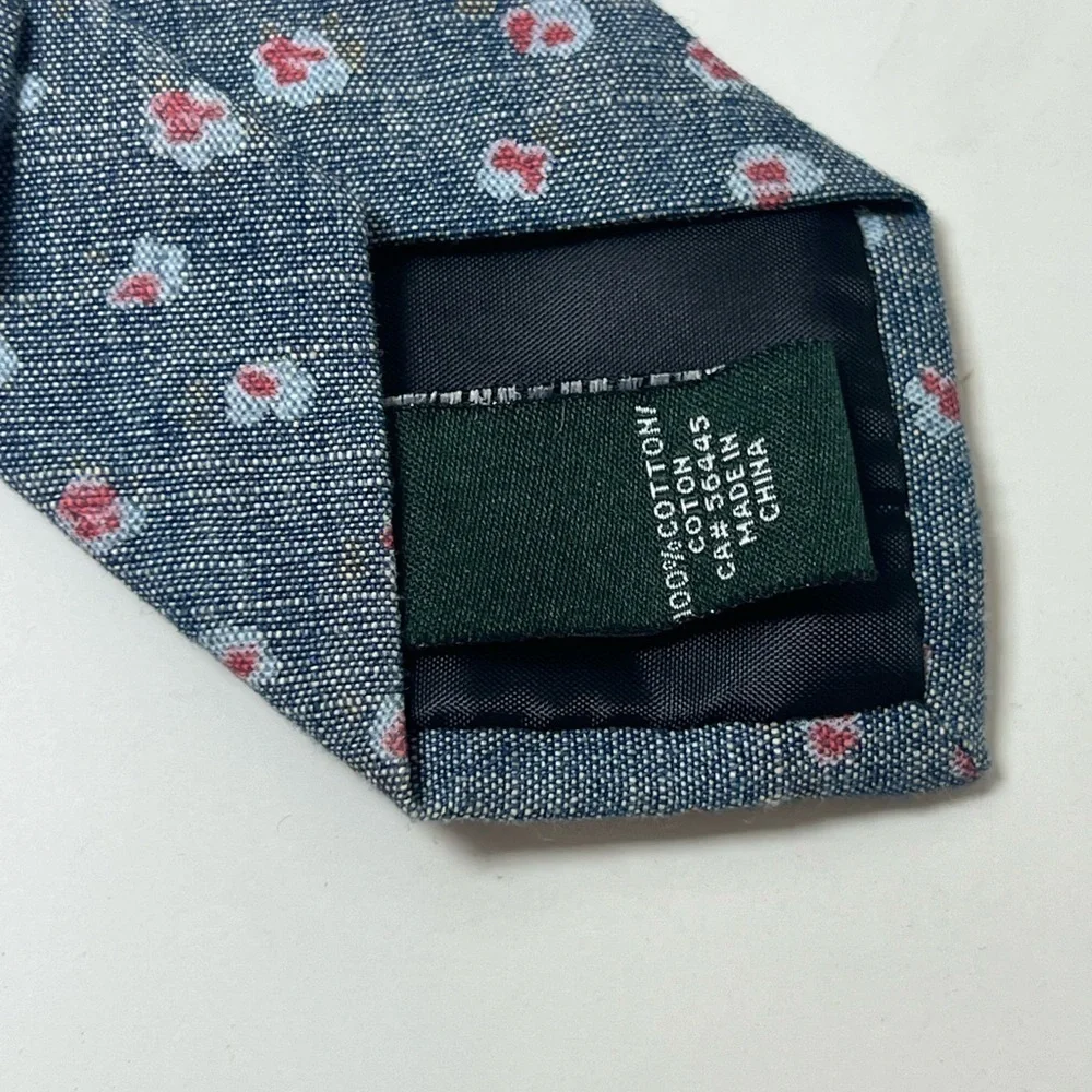 J. Crew Classic 100% Cotton Slim Navy Textured Tie